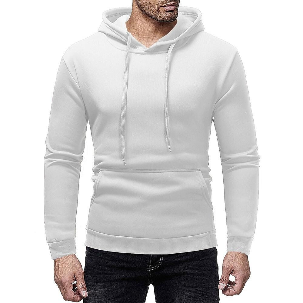 Herren Basic einfarbiger Kapuzenpullover