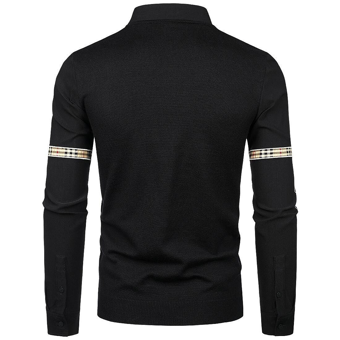 Herren Slim Patchwork Fake Two-Piece Strickpullover