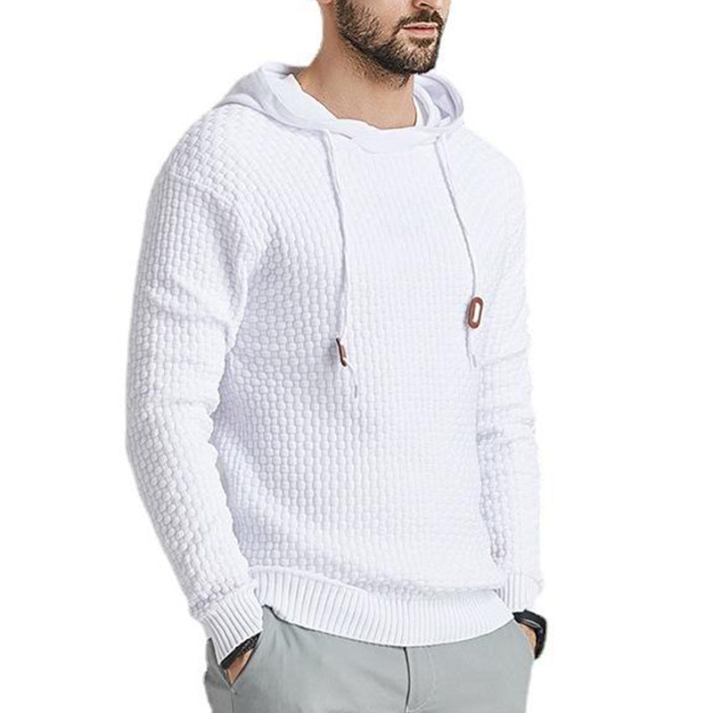 Herren-Pullover Jacquard-Karo-Muster Kapuzenpullover Basic Vintage-Stil