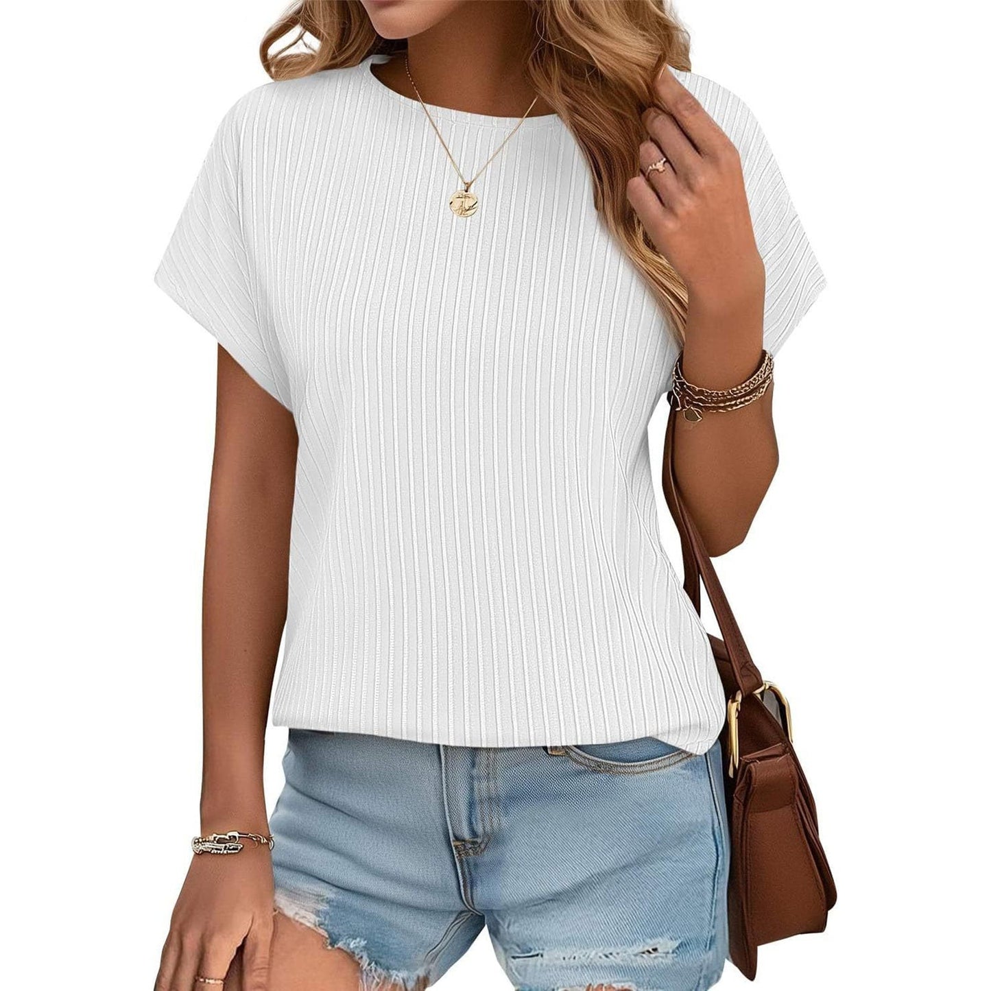 ✨Damen Sommer Klassisches Jacquard-Streifen-T-Shirt
