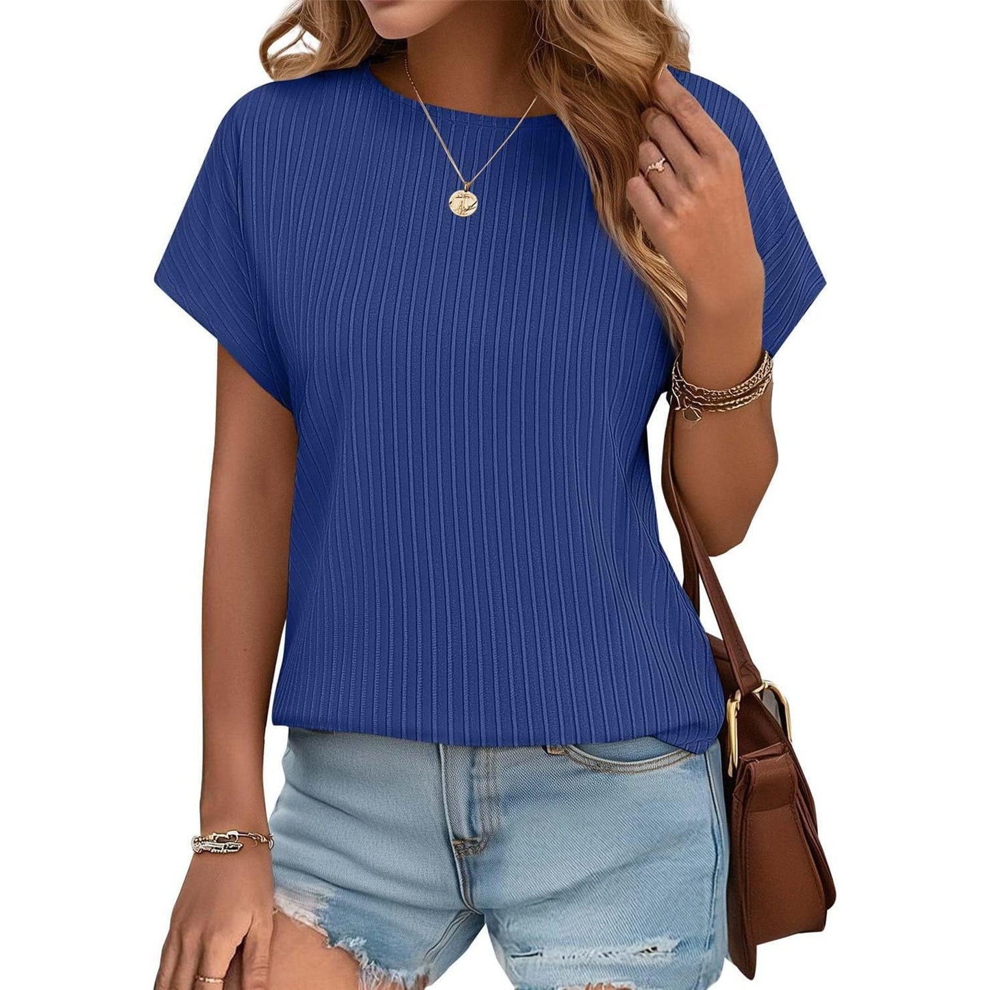 ✨Damen Sommer Klassisches Jacquard-Streifen-T-Shirt