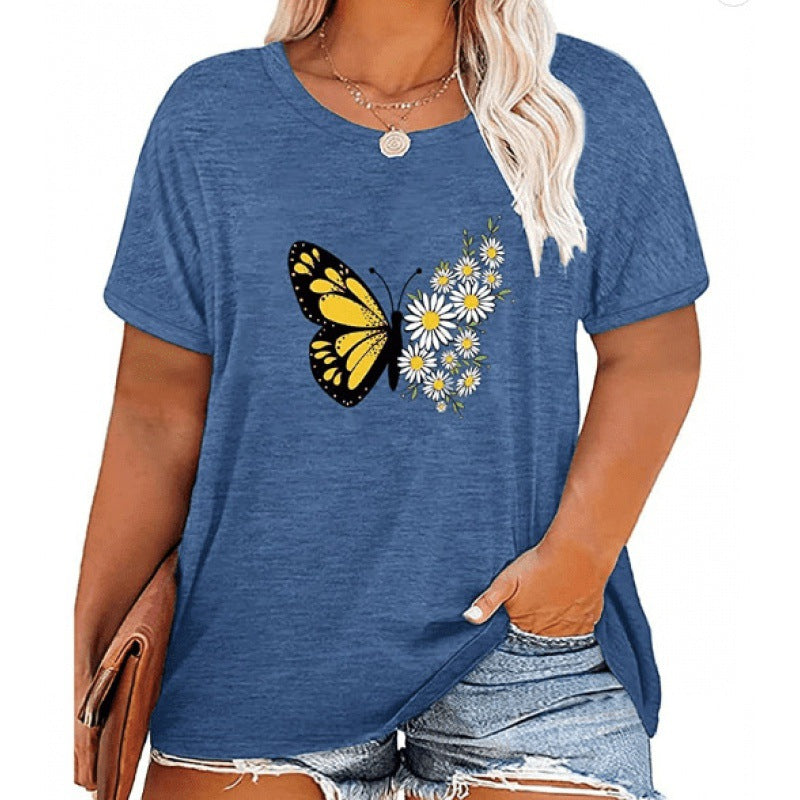 ✨Damen V-Ausschnitt Gänseblümchen-Print T-Shirts Freizeit-T-Shirts