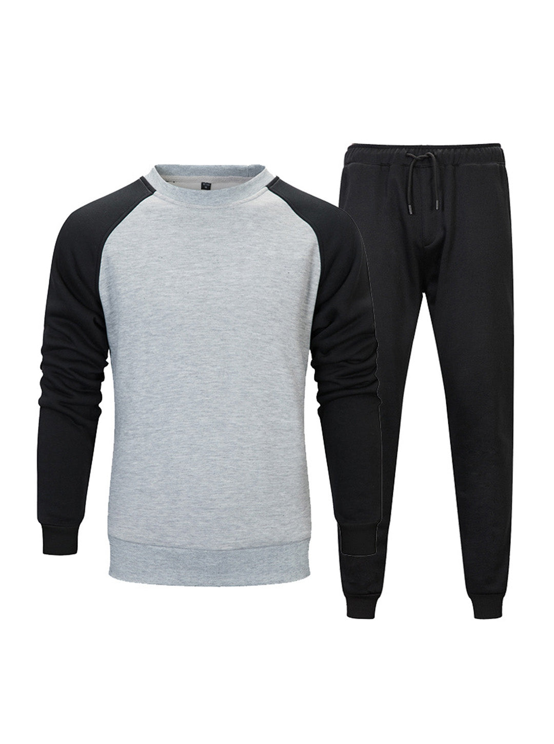 Frottee-Rundhalspullover mit Sweatpants mit elastischem Bund