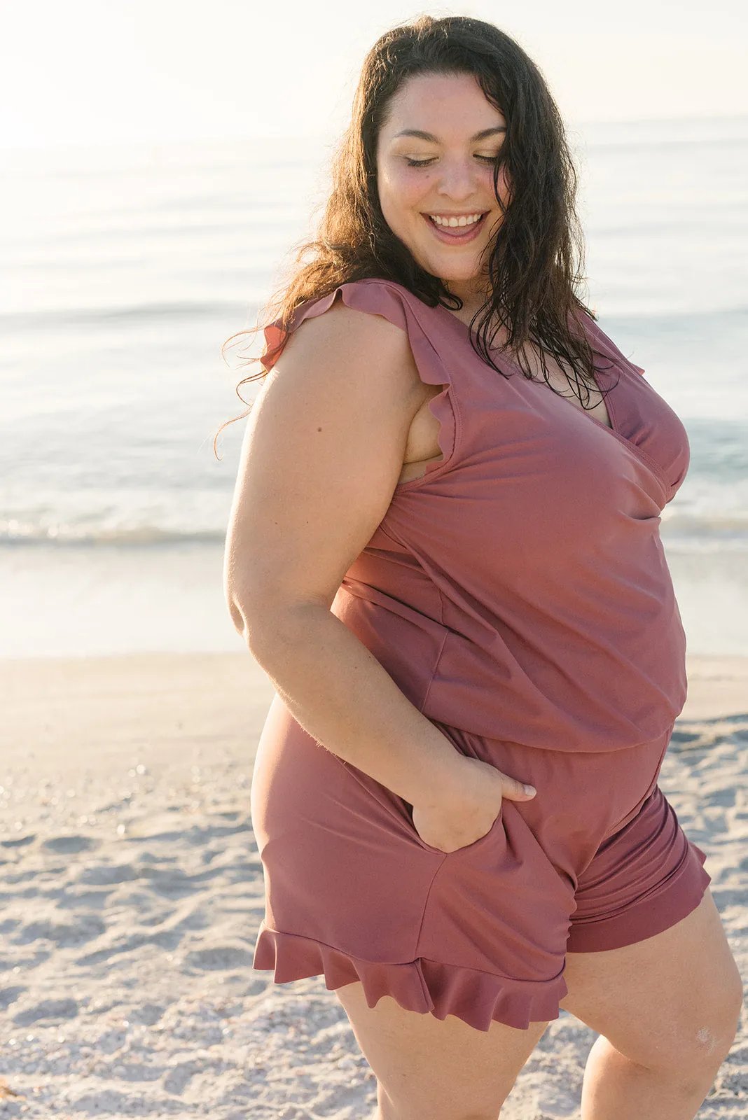 Bade-Jumpsuit Integrierter BH👙Herausnehmbare BH-Körbchen