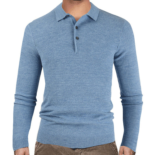 Herren Strickpullover Einfarbig mit Revers